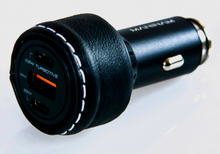 Load image into Gallery viewer, MANINAM 101W Luxury Leather Cover Metal Super Fast Car Charger - maninam-power