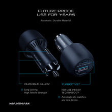 Load image into Gallery viewer, MANINAM 101W Luxury Leather Cover Metal Super Fast Car Charger - maninam-power
